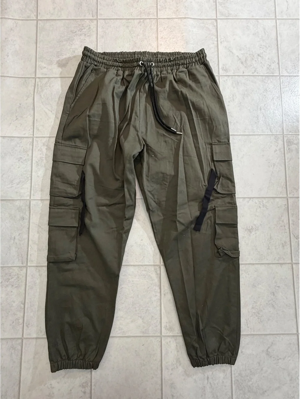 MANI olive cargo jogger pants